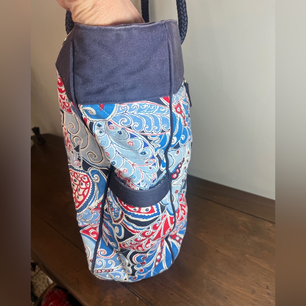 Vera Bradley Seaside Miller Tote Capri Blue Paisley Large Bag Purse Rope Handles - Picture 3 of 8